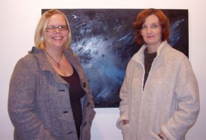 Megan Johnston and Gwen Stevenson at the exhibition opening.