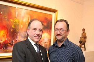 Gallery owner Oliver Gormley and Liam Madden at the exhibition opening