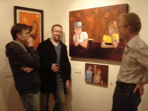 Donal O'Dea, Keith Pickett, and exhibiting artist, Frank O'Dea