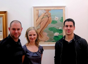 Barry Lyndsay, Katie Boyd and Douglas Ferris at the exhibition opening