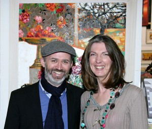 Irish comedian Tommy Tiernan with Artist Lucy Doyle at the exhibition launch