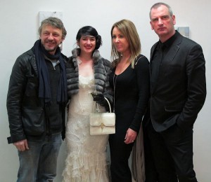 Glass sculptor Killian Schurmann, artist Helen McNulty, Sculptor Orla de Brí and artist James Hanley RHA at the exhibition opening