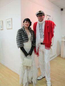 Artist Helen Mc Nulty and Derek O'Shaughnessy at the exhibition opening