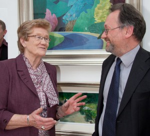 Artist Pat McGloughlin with Liam Madden, Irish Art Blog at the opening (photo Gary Rowe)