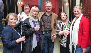 Anne Prendergast, Mary Morris, Frances Leogue, Frank O'Dea, Maura Brennan and Yvonne Moran at the exhibition opening