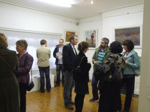 At the exhibition opening night.