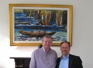 Artist Liam O'Neill and Liam Madden of the Irish Art Blog at the exhibition opening