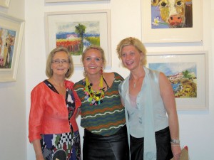 Artist Deborah Donnelly with her mother Clare O'Farrell and friend at the exhibition opening.