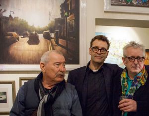 Artists George Dunne, Tom Byrne and Graham Knuttel at the opening