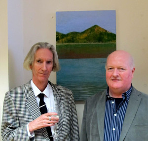 Curator Tony Strickland  and Artist Michael Palmer at the exhibition opening