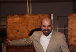 Artist Jordi Fornies at the exhibition opening (photo Liam Madden)