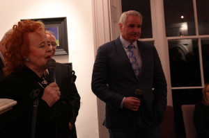 Noelle Campbell Sharp and Brent Pope at the exhibition opening