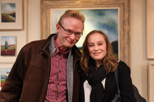 Frank O'Dea owner of The Balla Ban Gallery with Ellen O'Connor at the exhibition opening (photo Liam Madden)