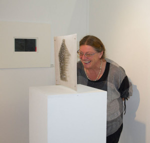 Karin Kempf with Frances Leach's work entitled 'House'