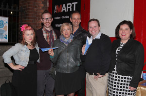 At the exhibition opening. L->R: Ciara Scanlan, Matthew Nevin, Nina Fischer, Maroan el Sani, Barry Kehoe, Katharine Maurer.