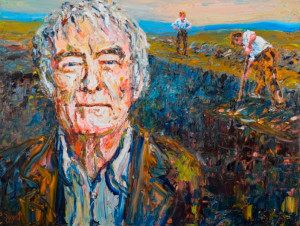 "Seamus Heaney in Toners Bog" by Liam O'Neill, 100 x 75cm, Oil On Canvas