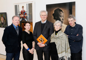 Colin Davidson PRUA (artist), Anne Hodge (Curator of Prints and Drawings, NGI), Sean Rainbird (Director of the National Gallery of Ireland, Catherine Marshall (scholar and curator, front) and Aidan Dunne (art critic, The Irish Times) – the judging panel for the Hennessy Portrait Prize 2015. (photo Kieran Harnett)