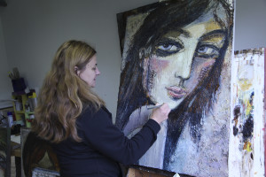 Artist Ludmila Korol at work (photo Liam Madden)