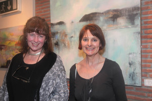Artists Catherine Ryan and Mary O'Connor at the gallery opening (photo Liam Madden)