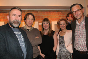 Neil Condron, Nicholas Robinson. Sinead Lawless, Mairead Clowry and John Clowry at the exhibition opening (photo Liam Madden)