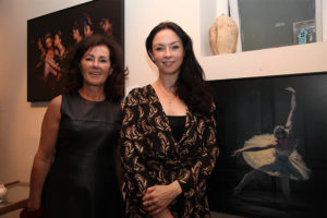 Siobhan Bastable of The Gallery with Monica Loughmann of Elite Ballet Company at the exhibition opening (photo Liam Madden)