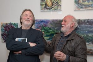 Barry Devlin (left) who opened the exhibition with artist John Keating at the exhibition launch (photo Keith Dixon)