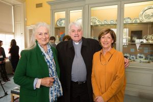 Lady Geraldine Dunraven, Dom Mark Patrick Hederman, OSB and Naomi O'Nolan, Head of Exhibitions & Collection at the Hunt Museum