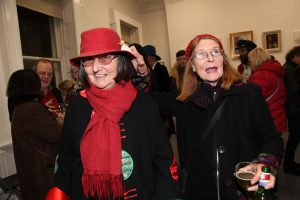 Veronica Heywood with her friend Joan at the exhibition (photo Liam Madden)