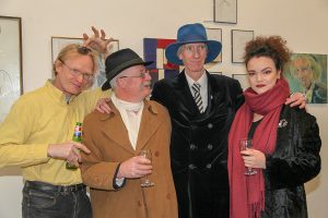 Frank O'Dea, Andrew Manson, Tony Strickland and Sarah Eva Manson at the exhibition (photo Liam Madden)