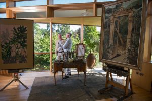 Artist Gerard Byrne (left) with Director of the National Botanic Gardens, Dr Matthew Jebb.