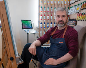 Veaceslav in his studio